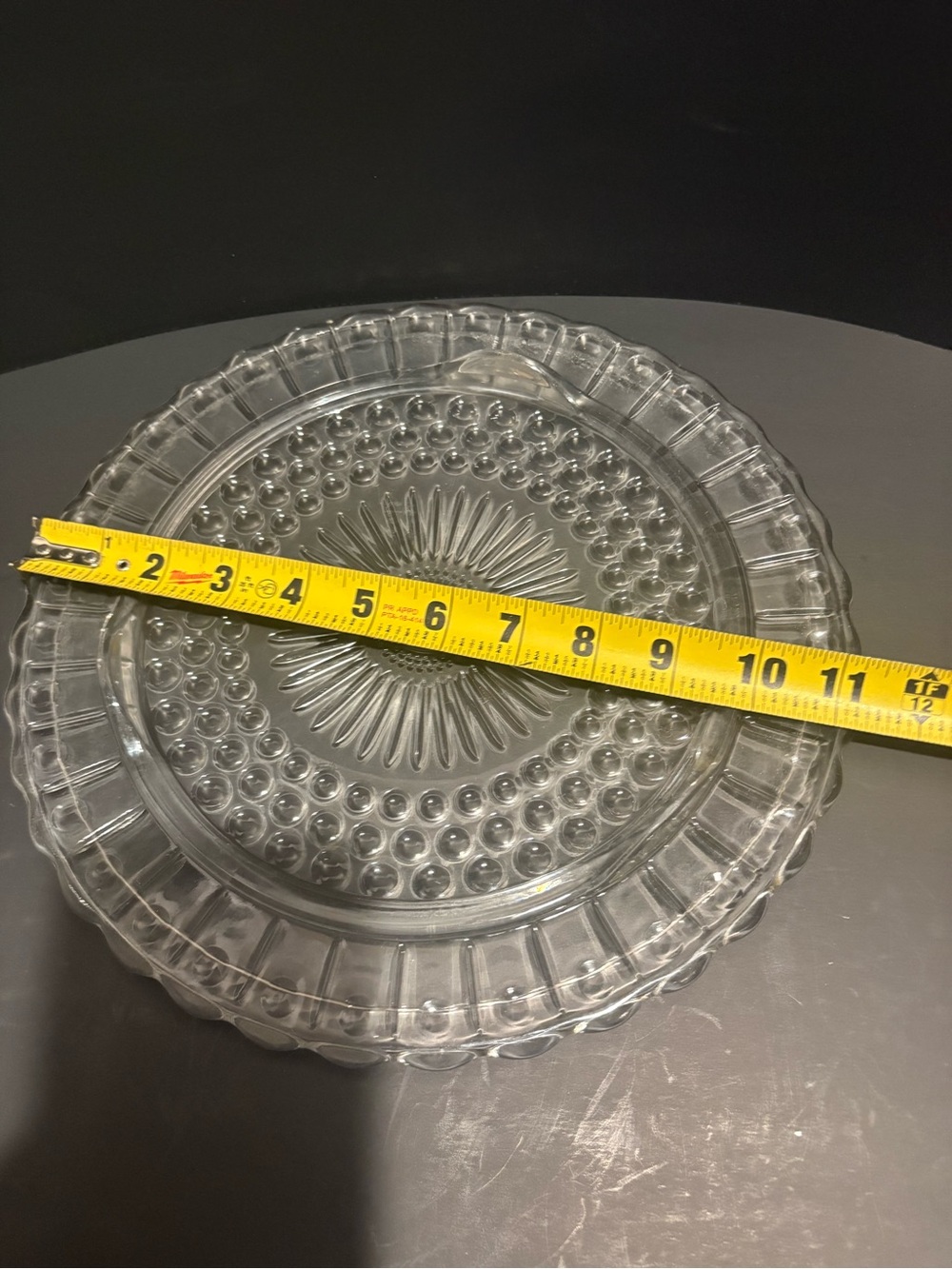 Scalloped Glass Cake Plate with Dome Clear Vintage Footed 11" - Picture 4 of 5
